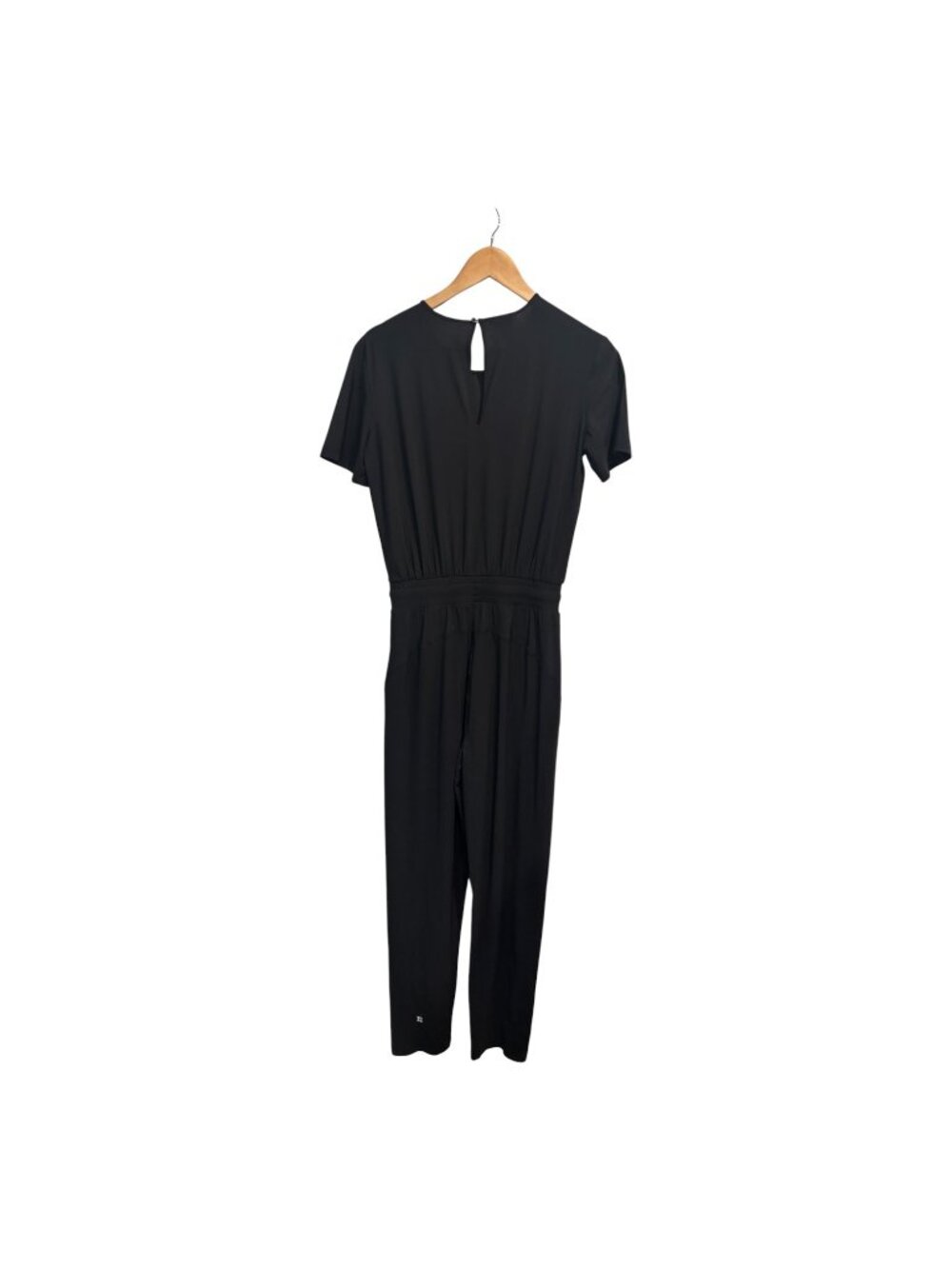 Quiet Luxury Sweaty Betty Black Drawstring Jumpsuit Large Athleisure Travel - Picture 3 of 7
